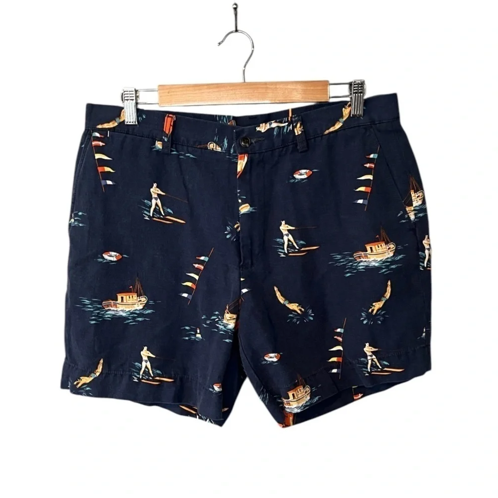 POLO Ralph Lauren Retro Print Ski Sailing Cotton 6” Shorts